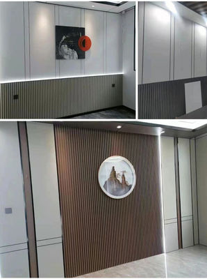 Various Colors Moisture-Proof Wooden Board Wall Sheet PVC Panels with Damask Pattern